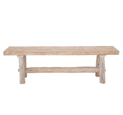 'Anyango' 150cm Teak Bench Seat, Whitewashed