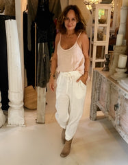 THE LINEN PANT WHITE M/L