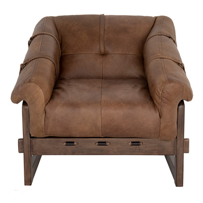 Miguel Leather Arm Chair, Brown