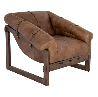 Miguel Leather Arm Chair, Brown