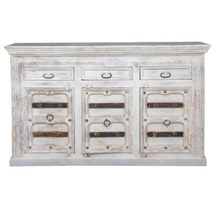 'Paavai' Three Door Whitewashed Cabinet