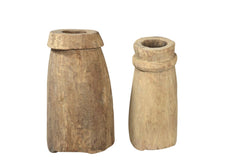 Indian Teak Oil Pots, Assorted