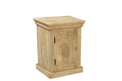 'Chandra' carved front bedside cabinet