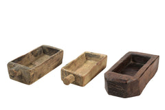 'Ashti' small Indian Teak Wood Khaliya Tray