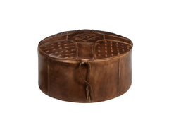 'Chintan' Leather Ottoman