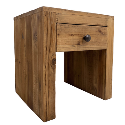 'Malick' Bedside Table, Natural Pine