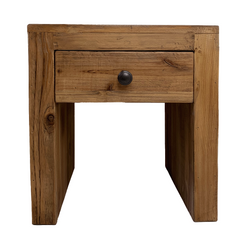 'Malick' Bedside Table, Natural Pine