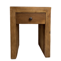 'Oba' Tall Bedside Table, Natural Elm.