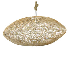 'Joyo' Squat Rattan Pendant, Natural