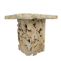 'Alum' Mountain Stone Square base Side Table