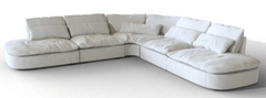 Obi Rounded End Sofa 5 Piece, White