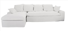 'Senja' Linen Corner Sofa, White Right hand chaise