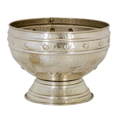 Large Brass Bowl With Silver Finish